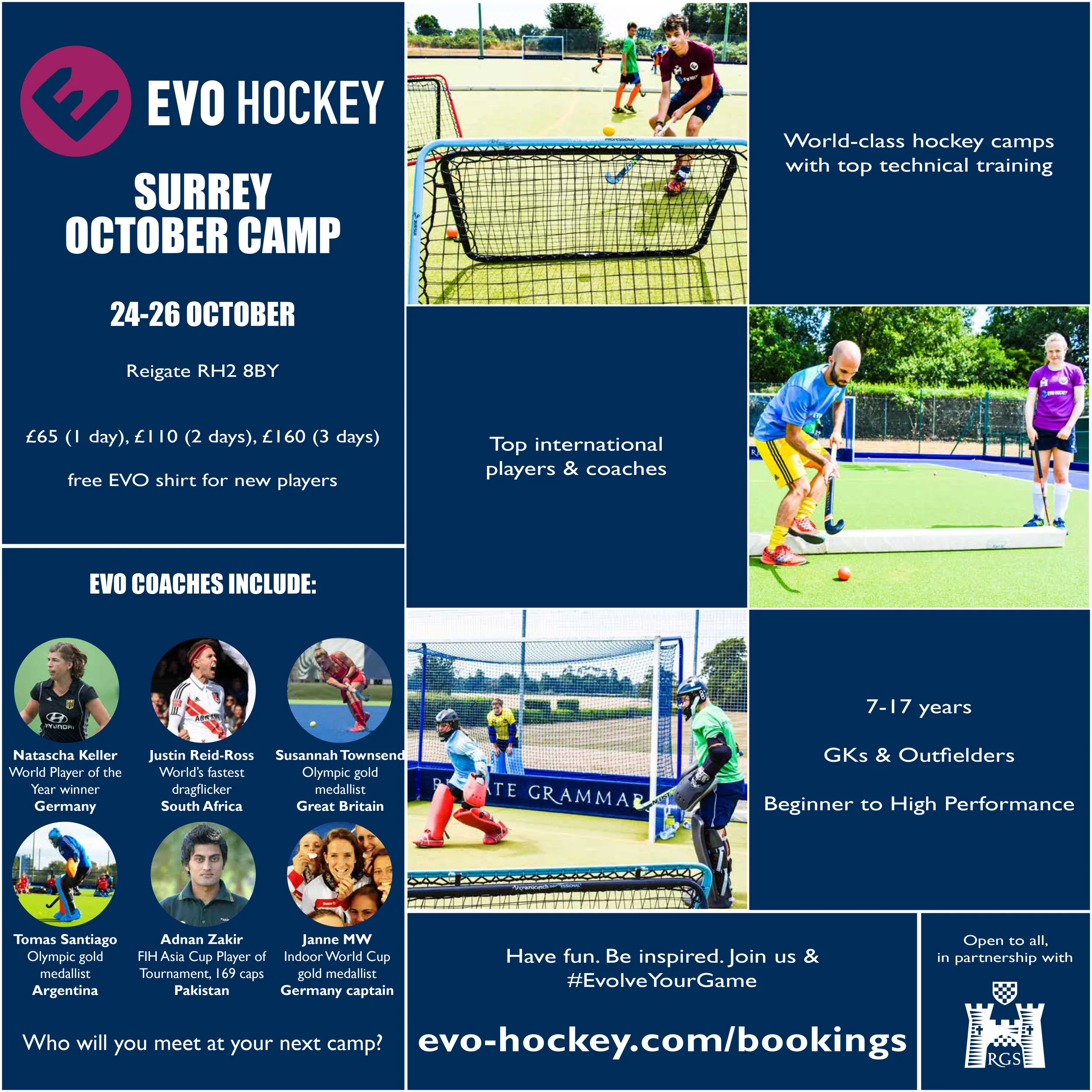 World-class coaching team for Reigate October hockey camp