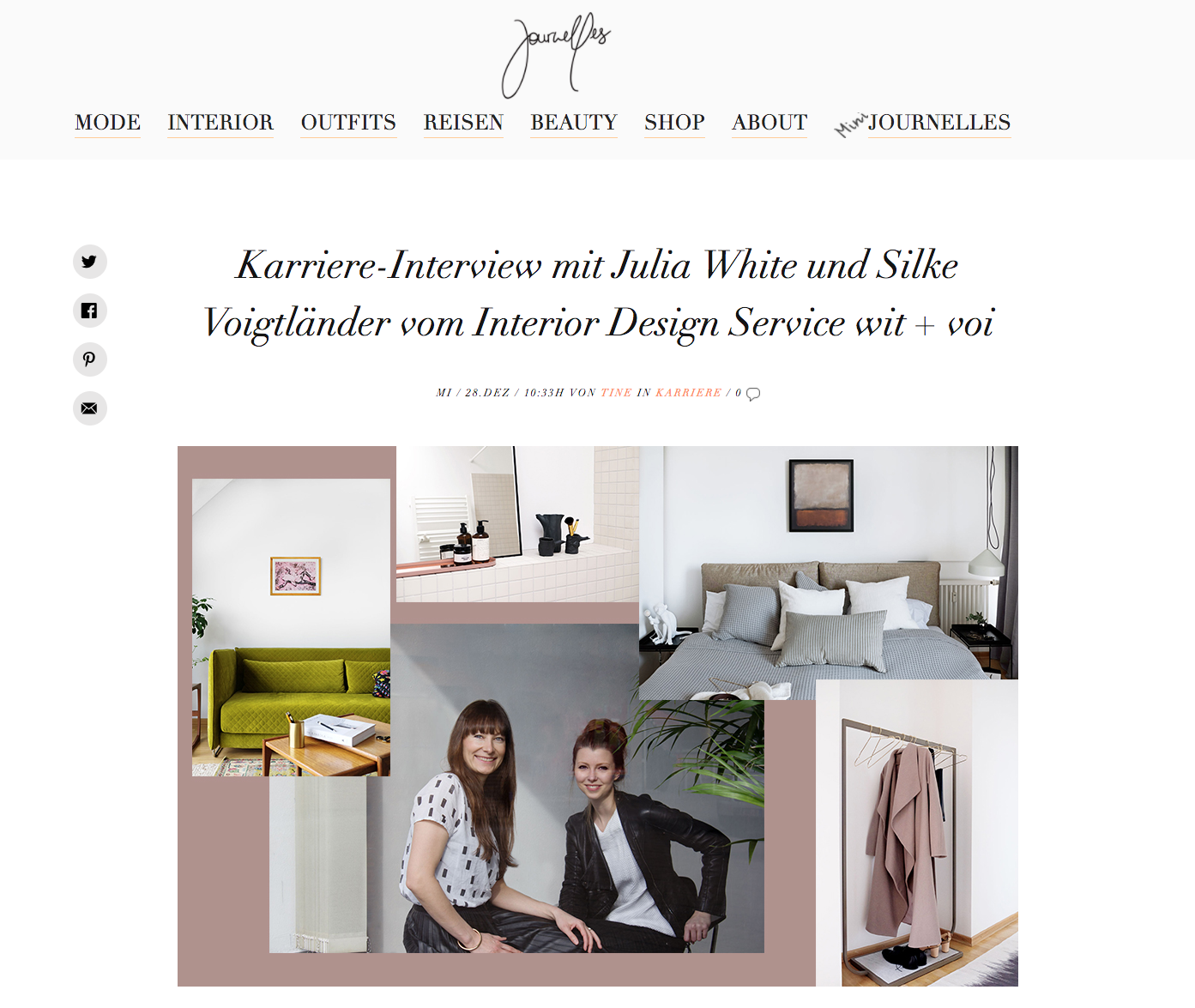 Journelles - Karriere-Interview mit Julia White und Silke Voigtländer vom Interior Design Service wit + voi