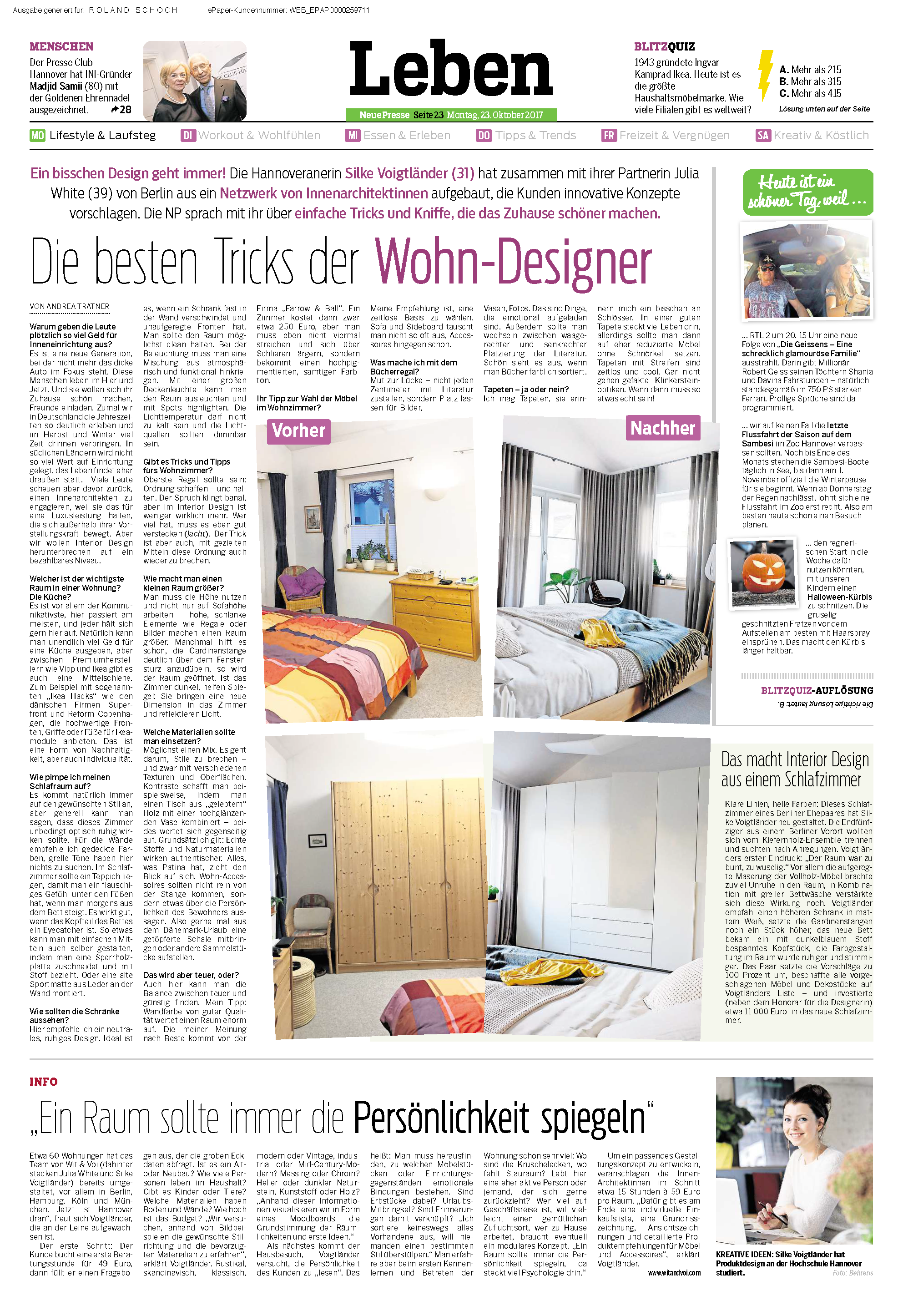 Neue Presse - Die besten Tricks der Wohn-Designer