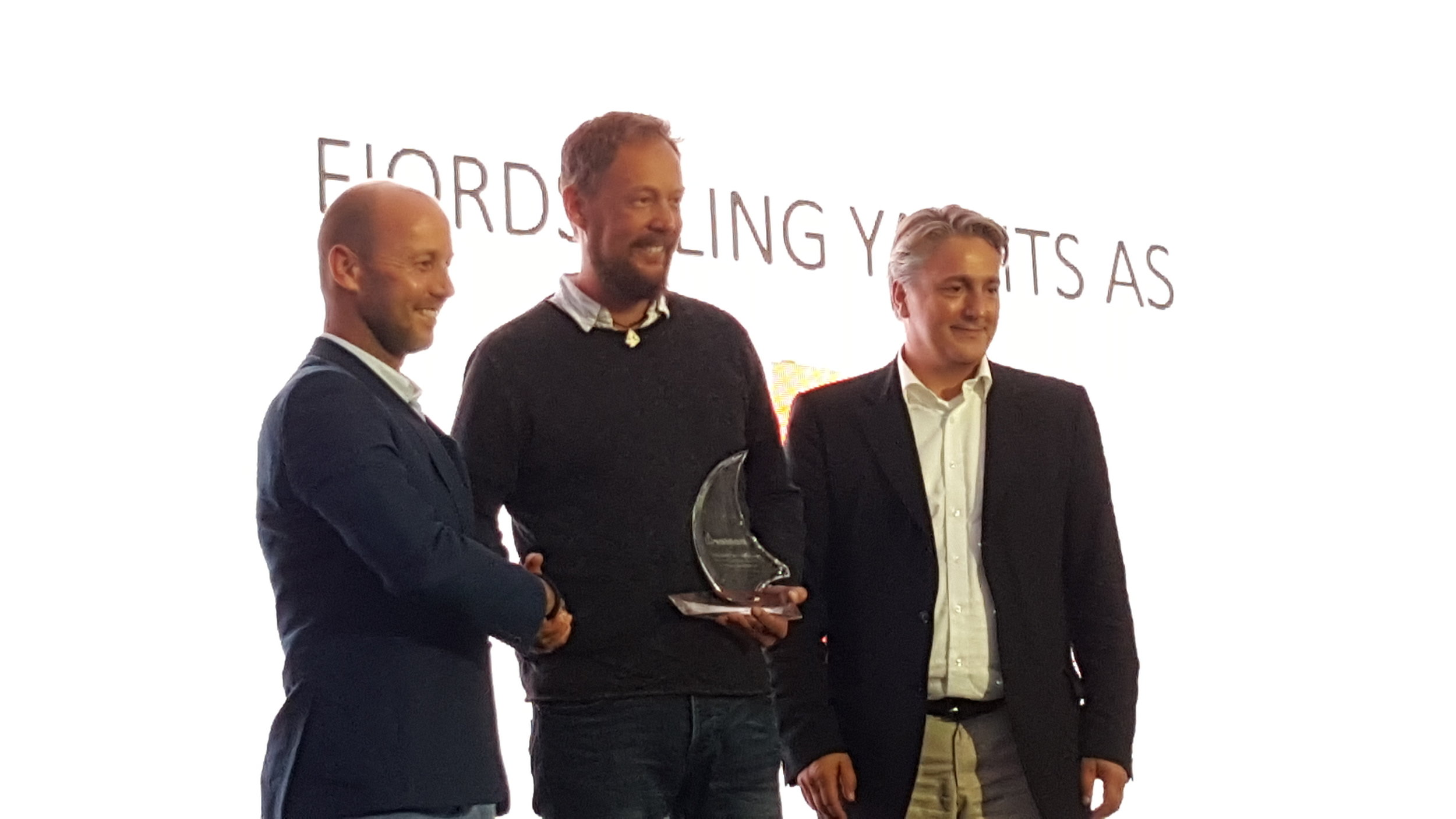 Salgssjef Arnoud Van Oudheusden, eier av FjordSailing Yachts Bjørn-Vidar Bårtvedt og CEO i Hanse Group Dr. Jens Gerhardt