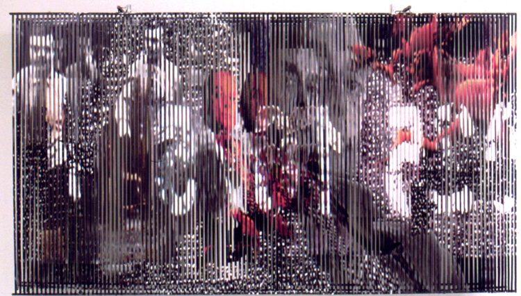 Day One. 145 + 82 + 27cm. Shredded print & metal.