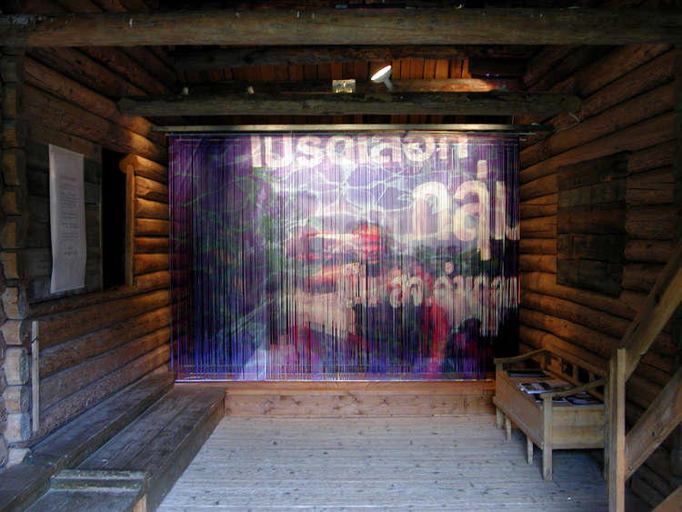 Urban H2O. 3.5 +2.9 +1 meter. Shredded print, metal. Blaafarveværket, Nyfossum, Norway.