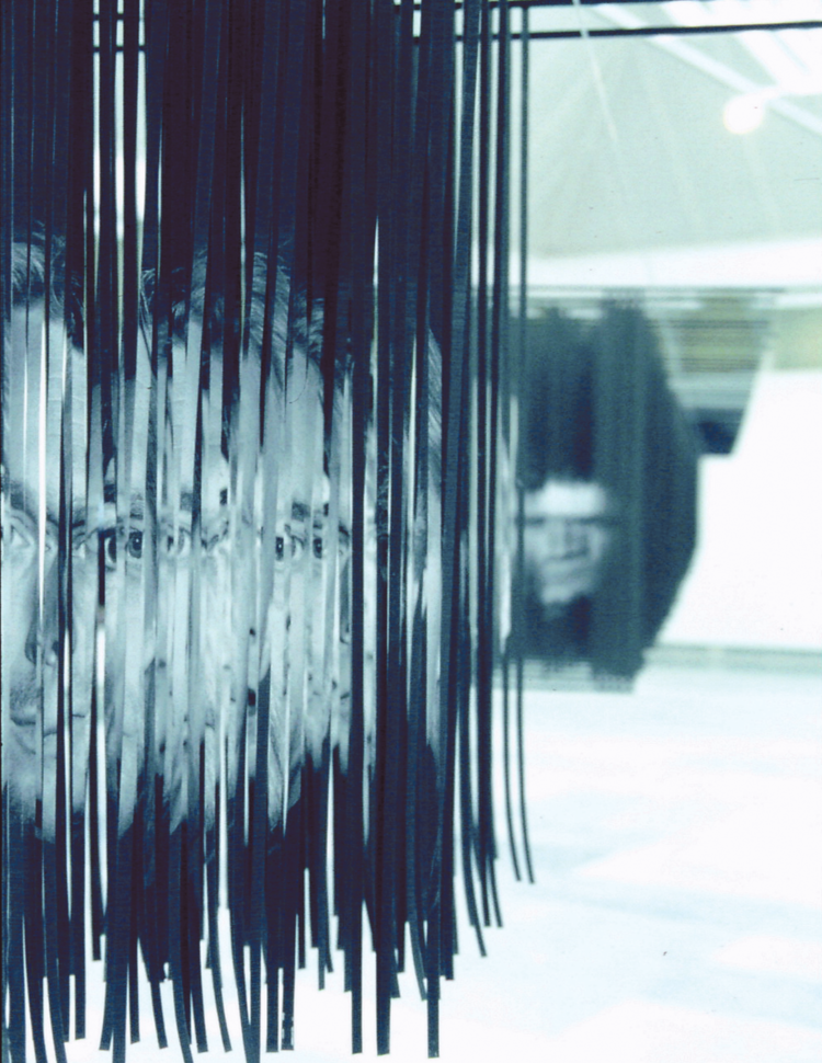 Individ. 13 + 2.5 + 1.5 meters. Cable, Plastic print. Trondheim kunstmuseum & Lillehammer kunstmuseum.
