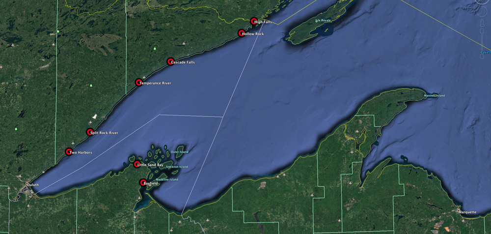 Lake Superior Collection image locations to date.