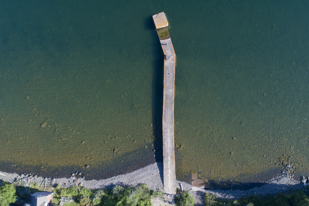The old pier in Chicago Bay, shot from 300 ft AGL.