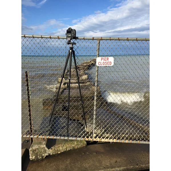 Fenced pier at Atwater Beach.