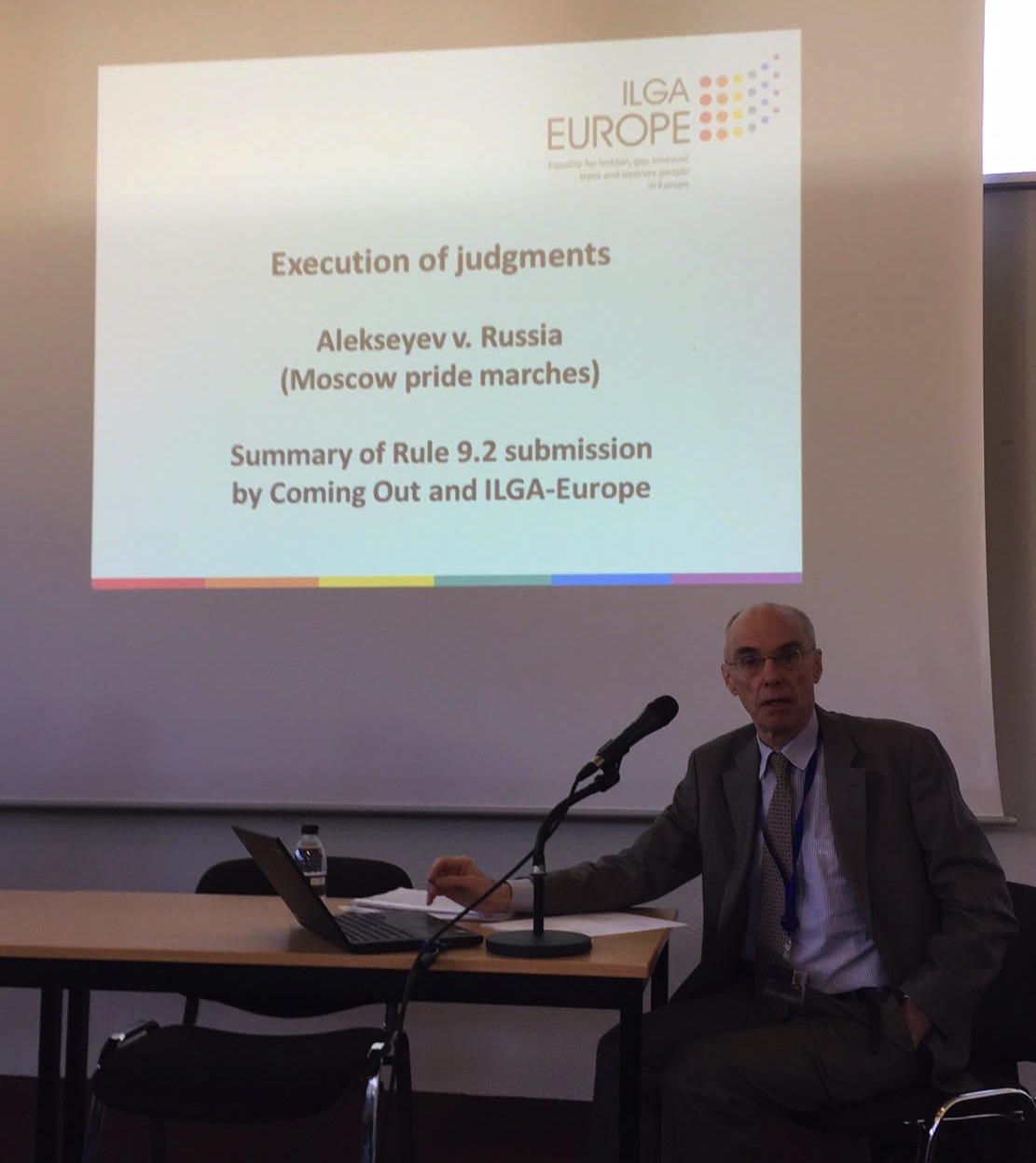 Nigel Warner of ILGA-Europe presents on Alekseyev v Russia case