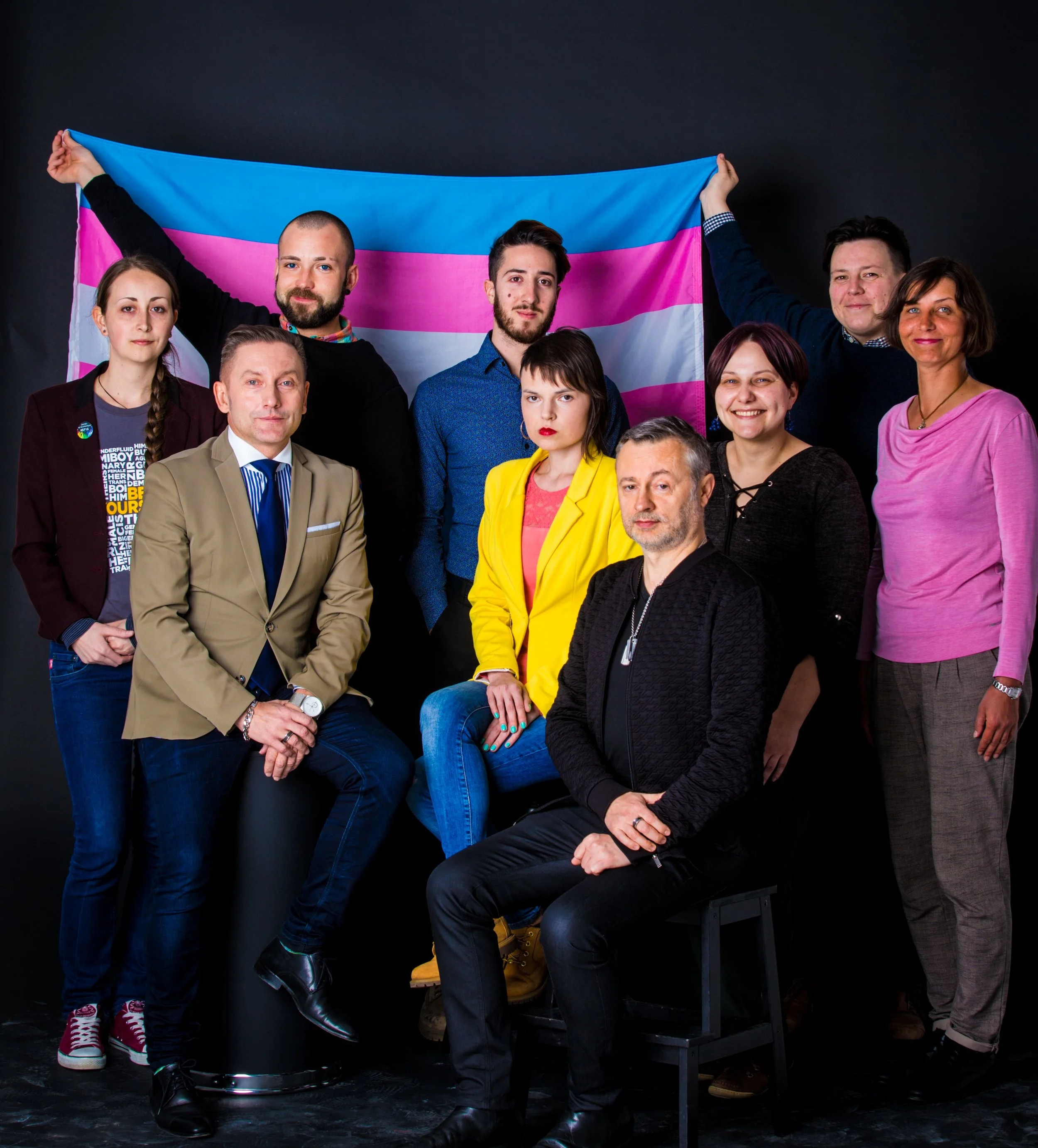 Staff members and European Voluntary Service volunteers of the National LGBT* rights organization LGL. Photo credit: LGL