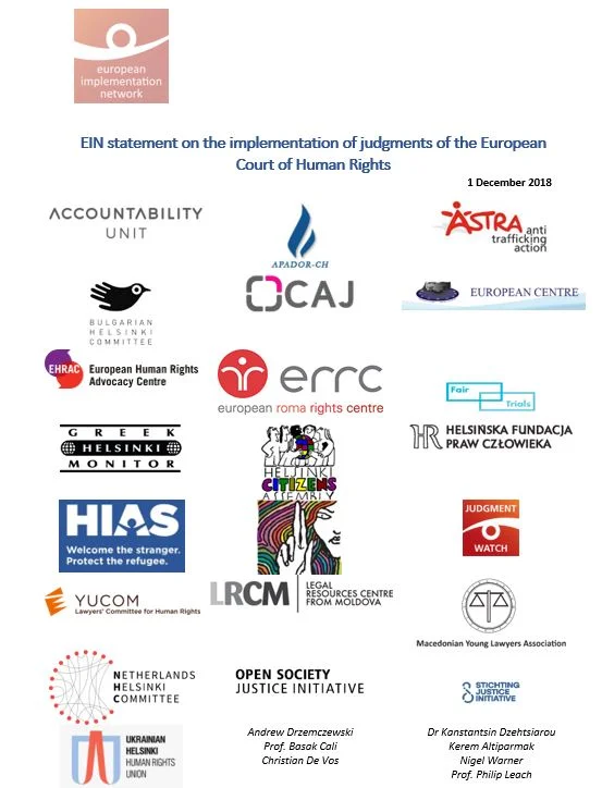 EIN adopts proposals for NGOs engagement within the ECHR implementation process