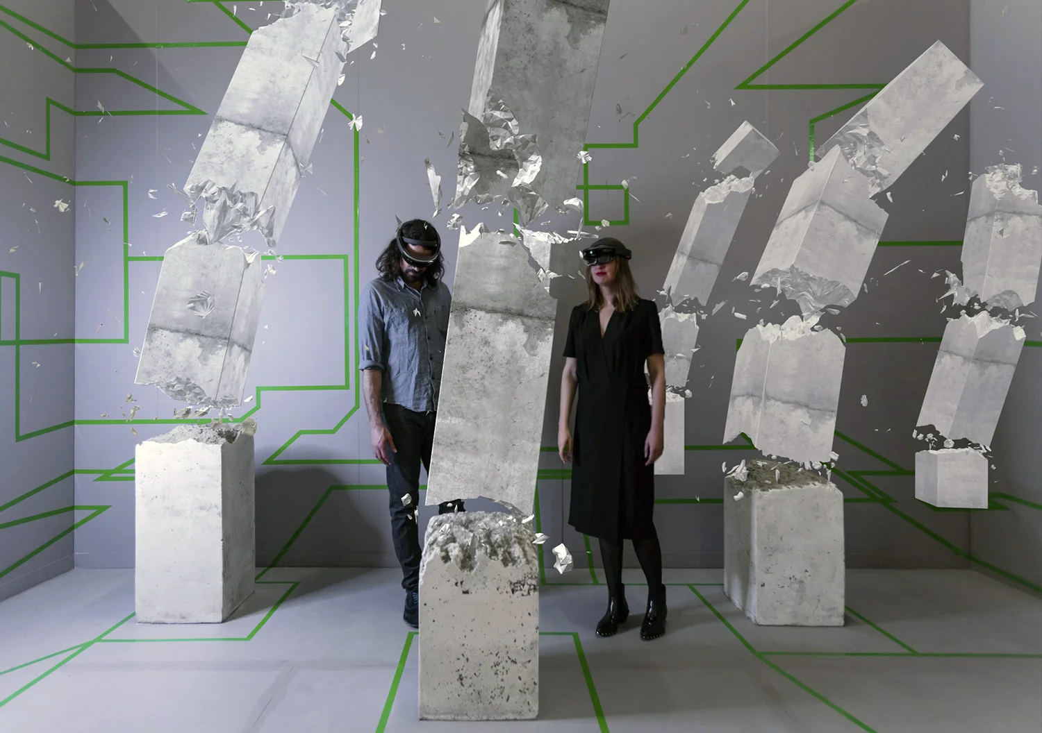 Mixed realty seen through the Microsoft HoloLens,