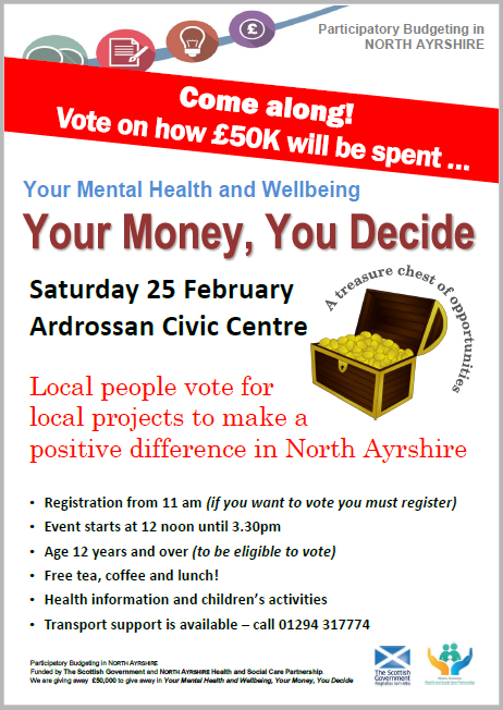 Your Mental Health and Wellbeing, Your Money You Decide - North Ayrshire, 25 Feb
