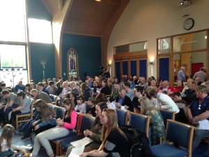 Voters on the day listening to the pitches
