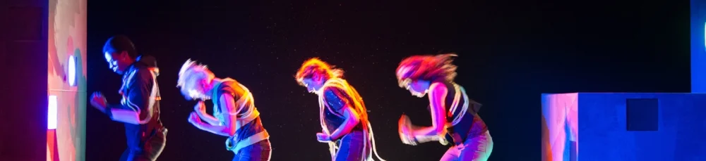 Jahzeer Terrell, Mary Tuomanen, Anna Zaida Szapiro &amp; Tabitha Allen in Local Girls (2016) by Emma Goidel. Photo by Johanna Austin/AustinArt.org