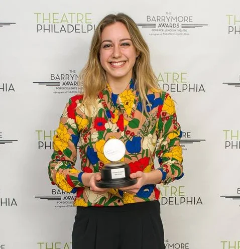 Emma Goidel, playwright of The Gap, at the Barrymores Awards