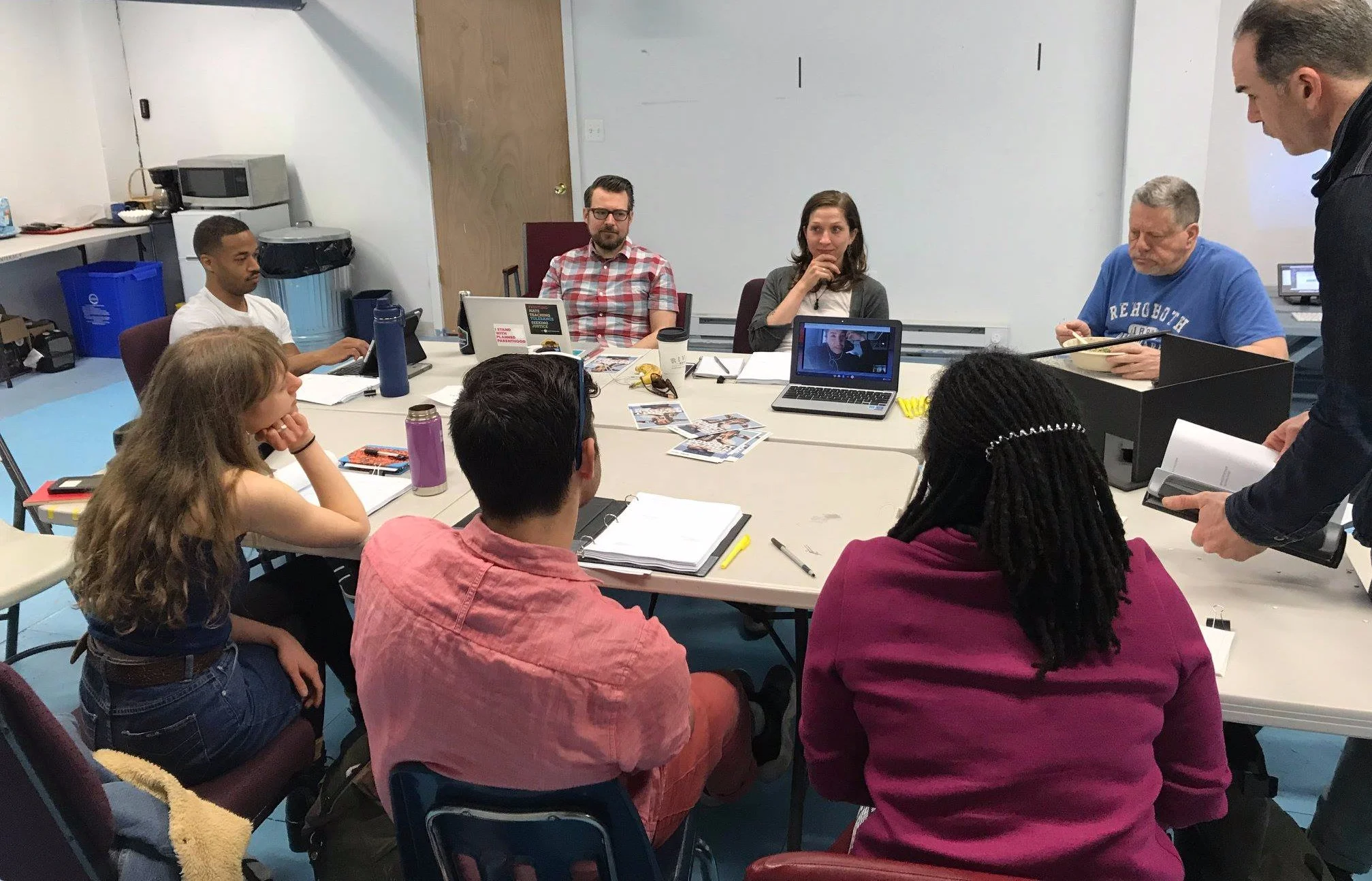 Maura and team at BOYCOTT ESTHER’s first rehearsal