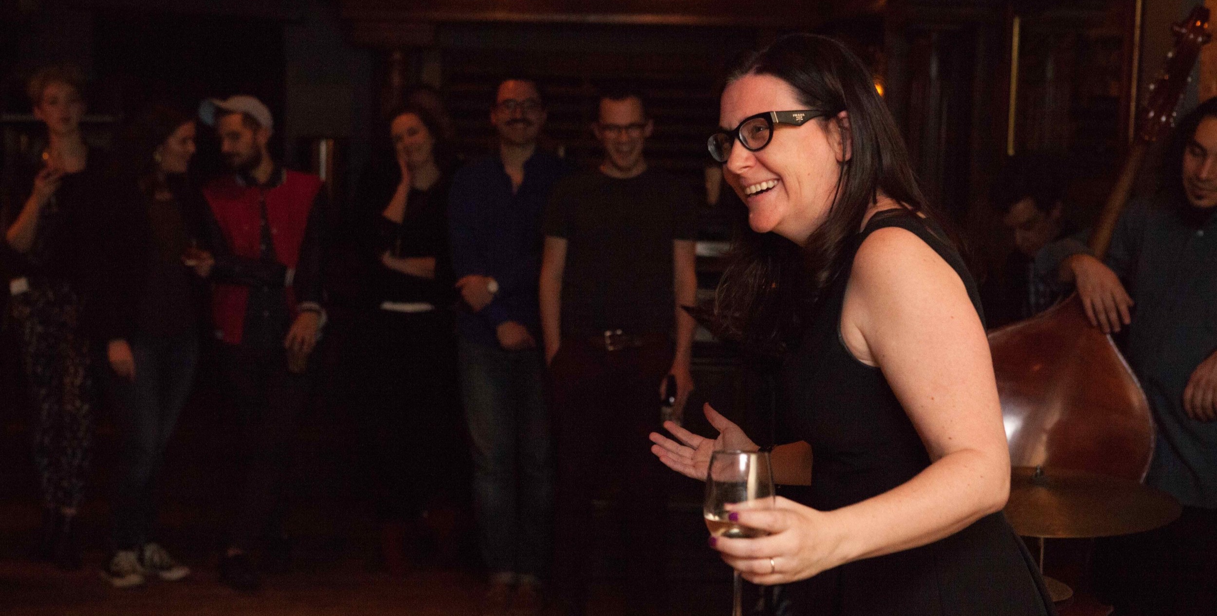 Goldfinger gives a speech at an Independence Foundation Fellowship event