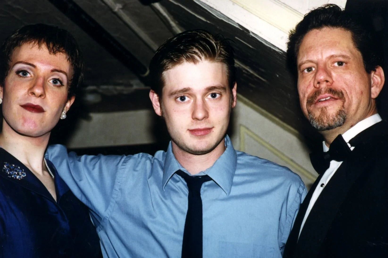 The cast of La Rue des Faux. L to R: Jeff Marsh (Madam Clothilde), Tim Heidecker (David) &amp; Kevin Glaccum (Guillaume)