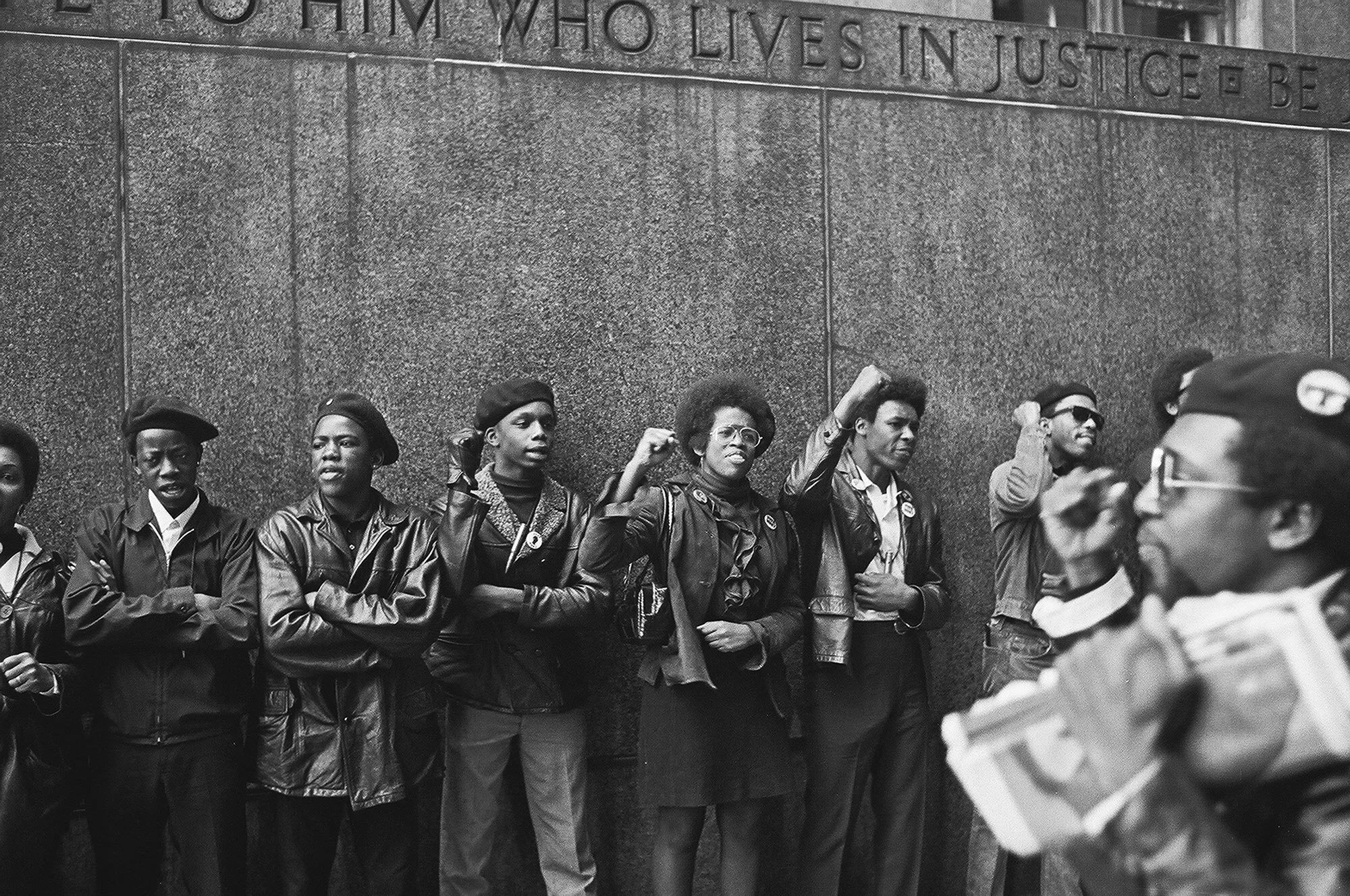 Black Panther Party members outside a New York City courthouse in 1969. // Photo by David Fenton / Getty
