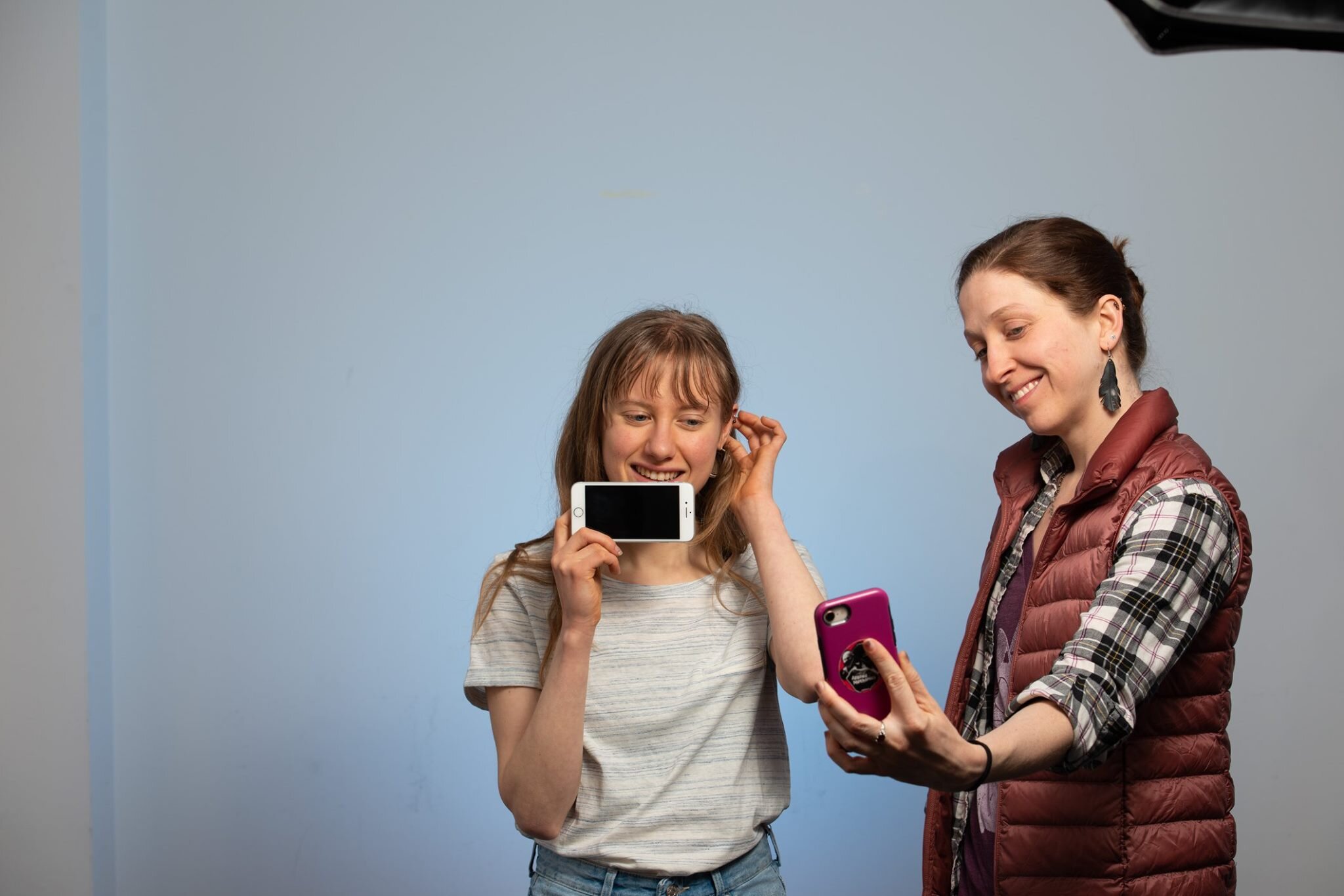 Alison Ormsby and Maura behind the scenes of last year’s Boycott Esther, which earned Maura a Barrymore nomination for directing