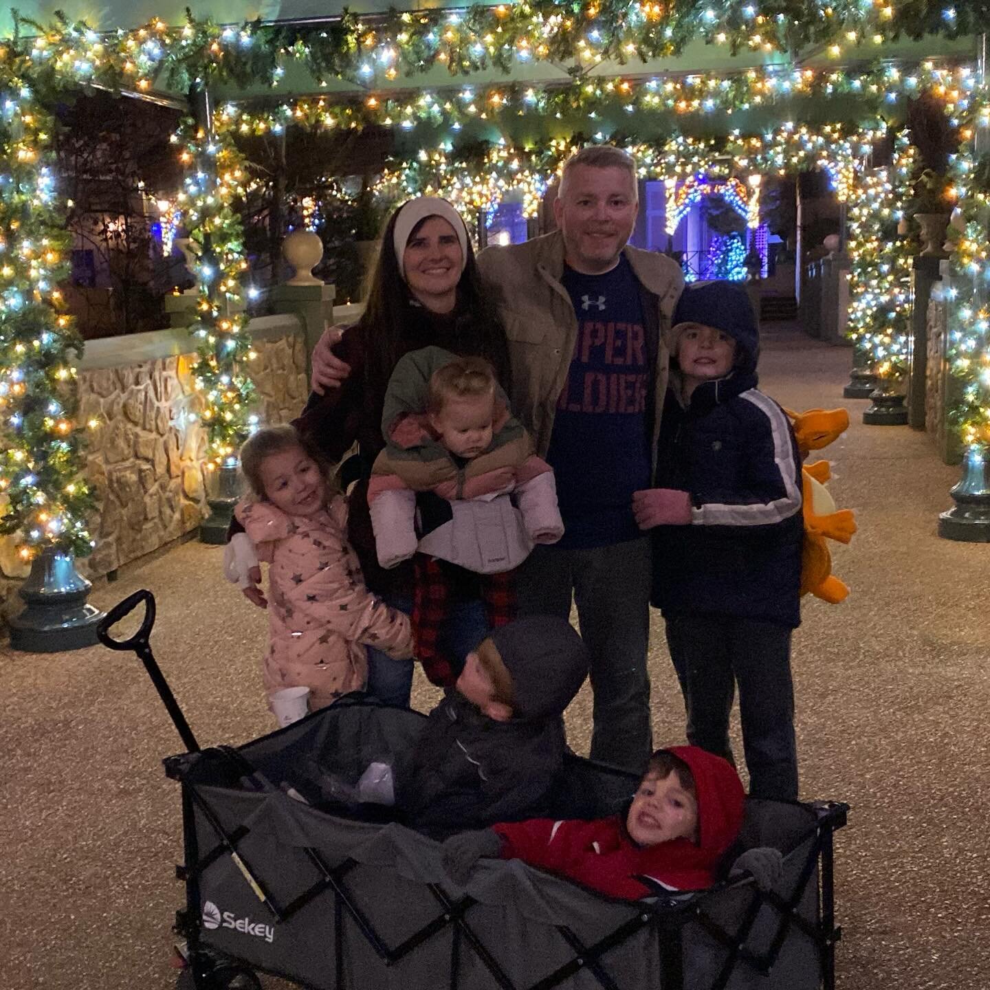 We had a blast @buschgardensva at #christmastown  on Wednesday. All the kids rode their first roller coaster AND Gardner rode more than one BIG KID roller coaster. It was such a big deal for him. Plus Steele won a giant charizard from one of the fair