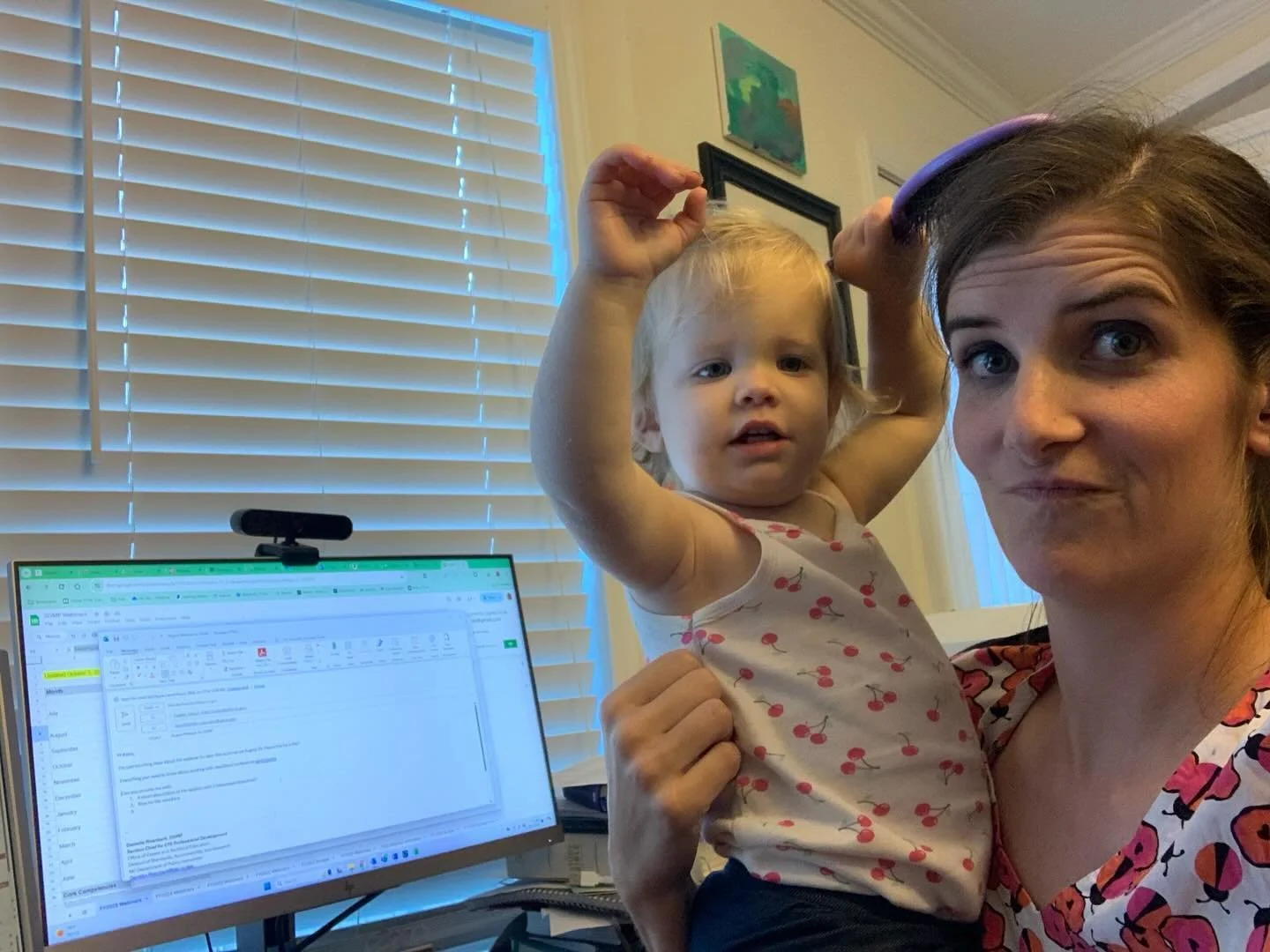 I thought catching up on work at night was the way to go&hellip; I was mistaken. I&rsquo;ll be back at my desk at 10pm instead. She&rsquo;s lucky she&rsquo;s cute. #workingmom #raisingtherivenbarks #cutecoraelizabeth