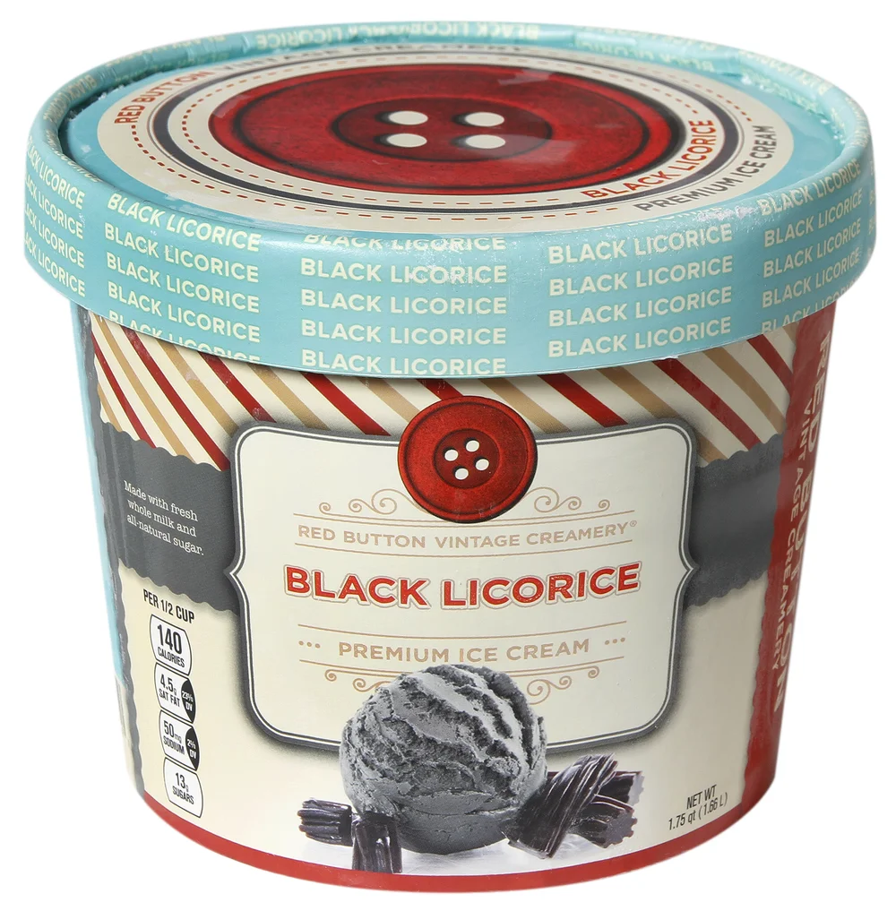 Ice Cream Red Button Vintage Creamery