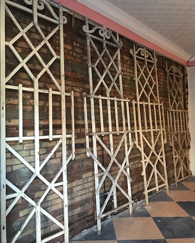 These four spectacular 1920s trellises already an early candidate for favourite item of the year.  Ten feet high $525 or $950 a pair