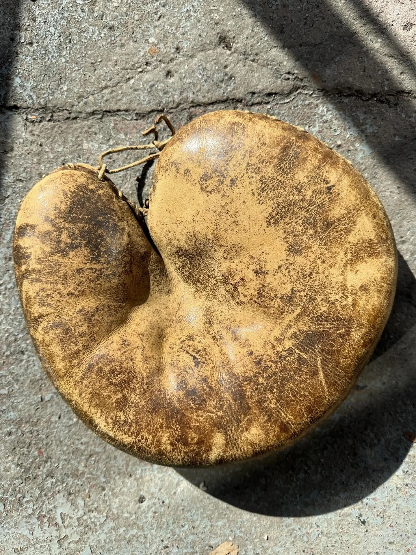 I thought this was about as good an old piece of baseball equipment as I&rsquo;d seen in a while.  Incredible form and condition on this 1910 catcher mitt.  Worthy of a stand. $165 plus HST includes GTA delivery ⚾️