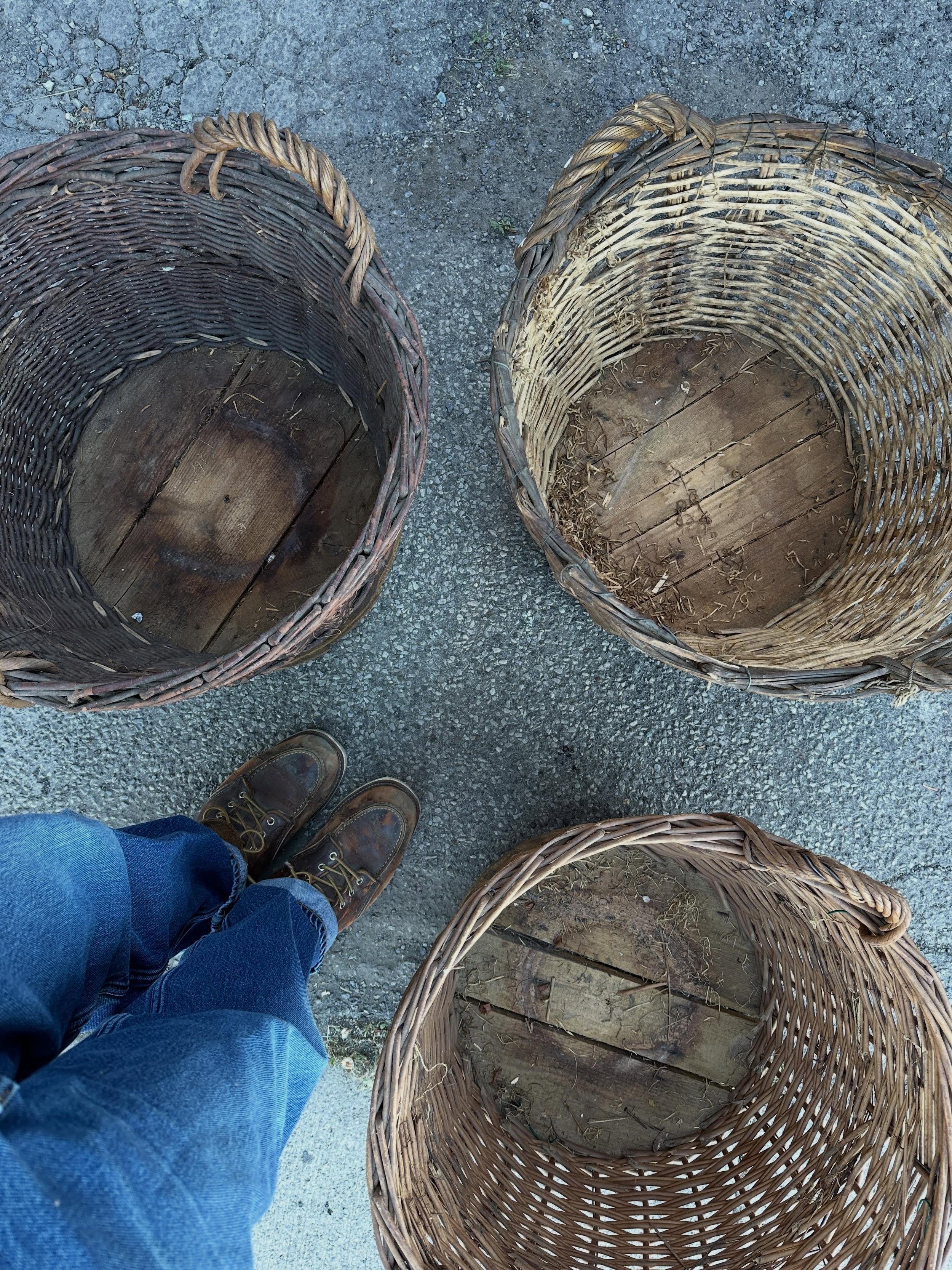 Good morning! A lot of three woven willow baskets.  Approx 22&rdquo; diameter and 18&rdquo; high. $150 plus HST for all three includes GTA delivery&hellip;As a group only please 🪵*SOLD
