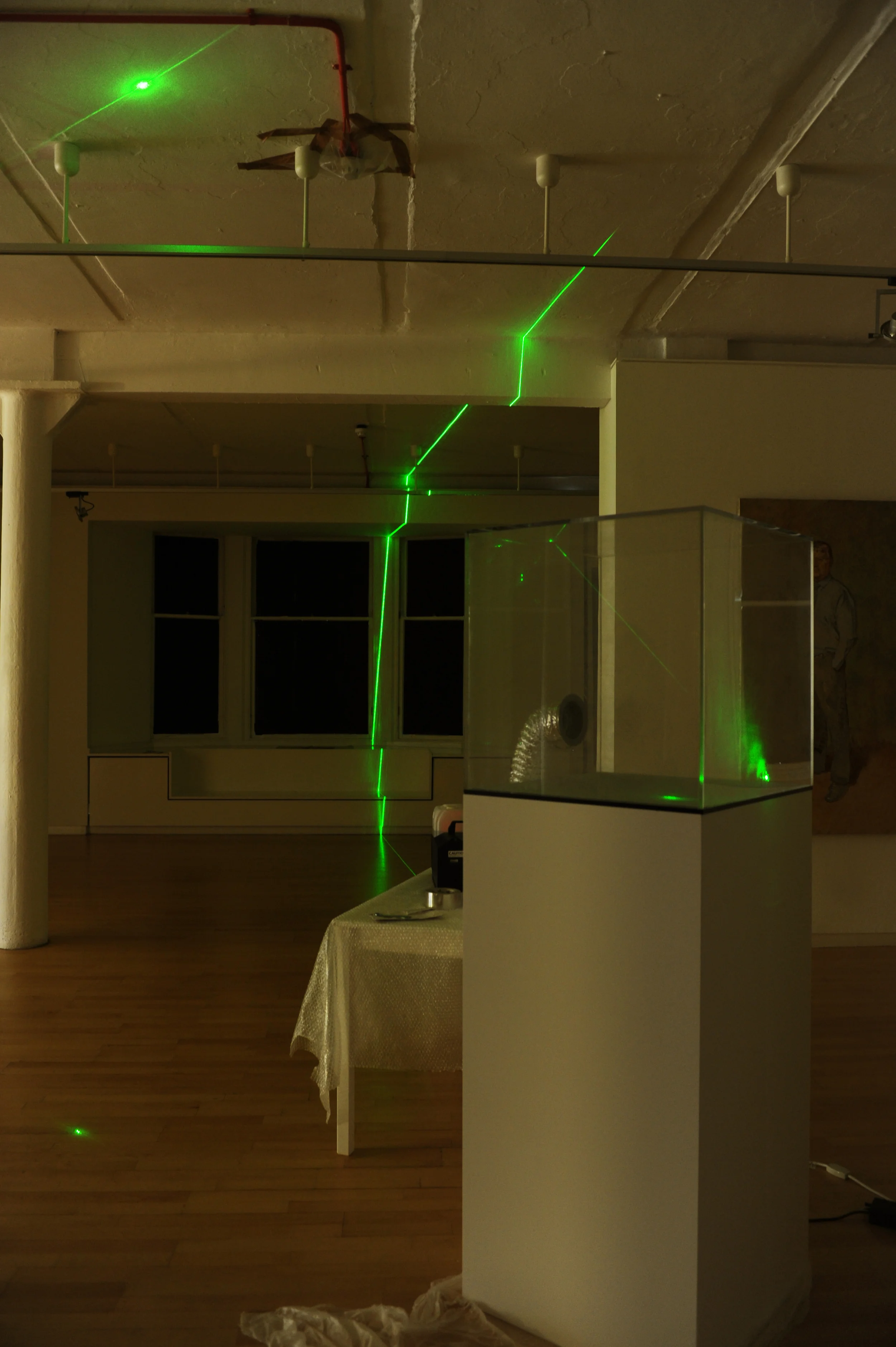 Two Lasers: One Pointing at Polaris (Pole Star). The Other Delineating the Traversal of the Star Regulus as It Comes Over the Horizon