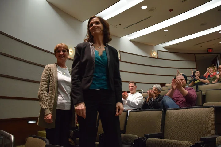 Patricia McCloskey and Eileen Colleran Sprague, receiving well-deserved applause