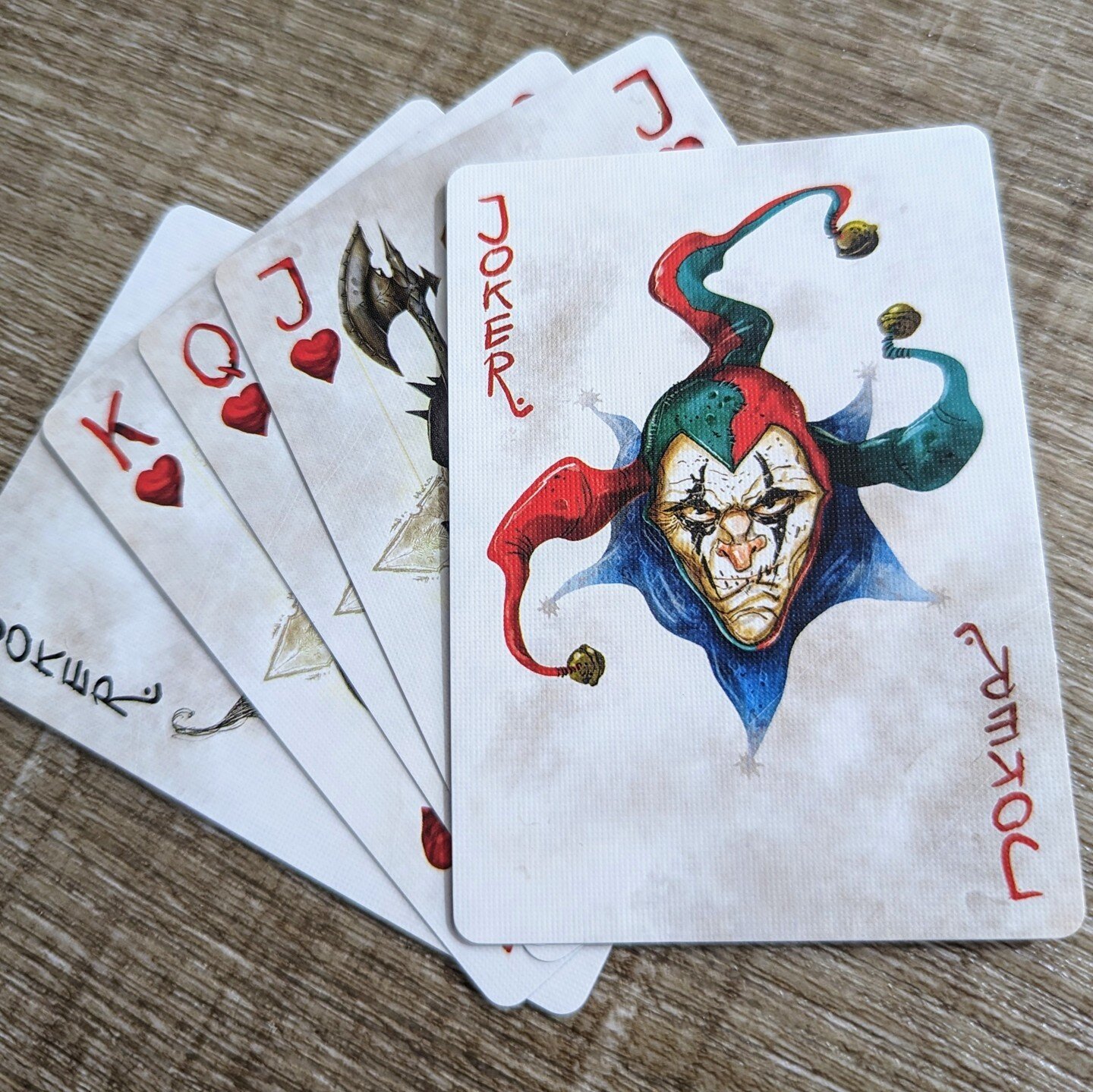 Are Jokers usually this menacing-looking? 🤹&zwj;♀️ 
#boardgames #tabletop #boardgamephotography #dnd #fantasy #deckofcards