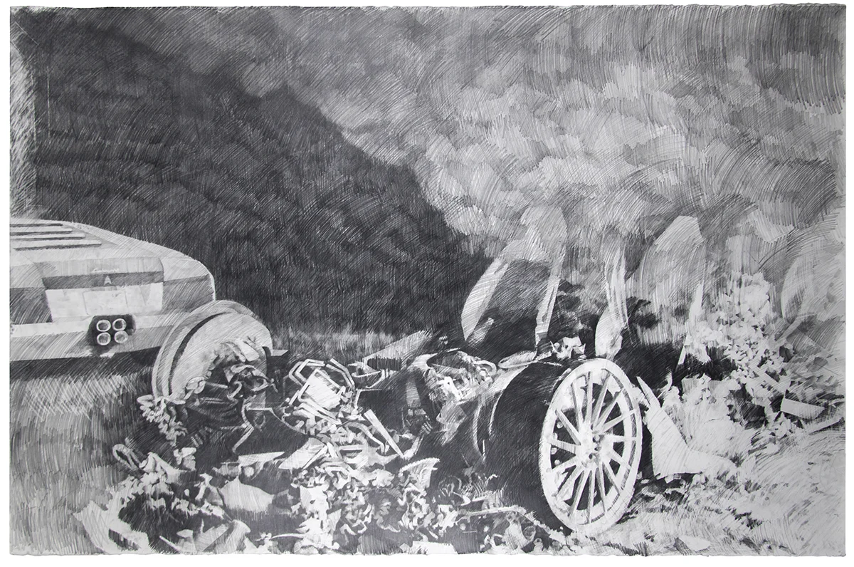 Monsters (detail). 2016, graphite on paper, 10 x 21 feet
