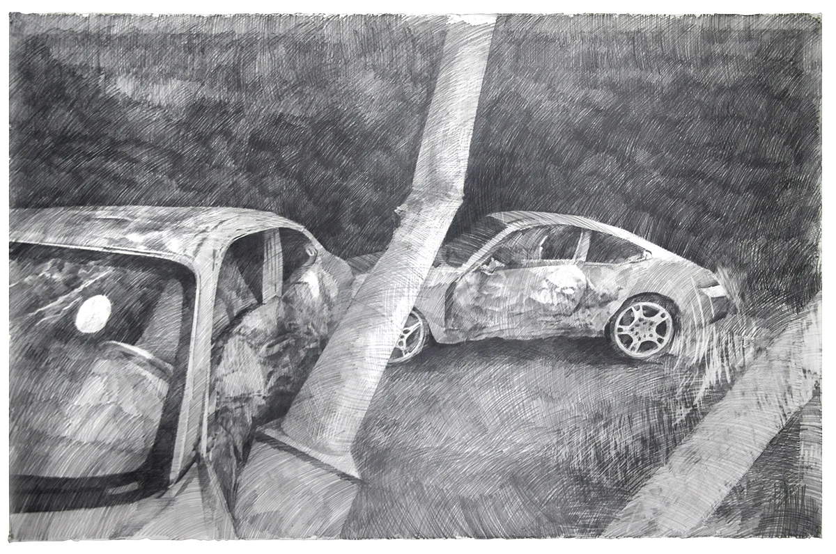 Monsters (detail). 2016, graphite on paper, 10 x 21 feet