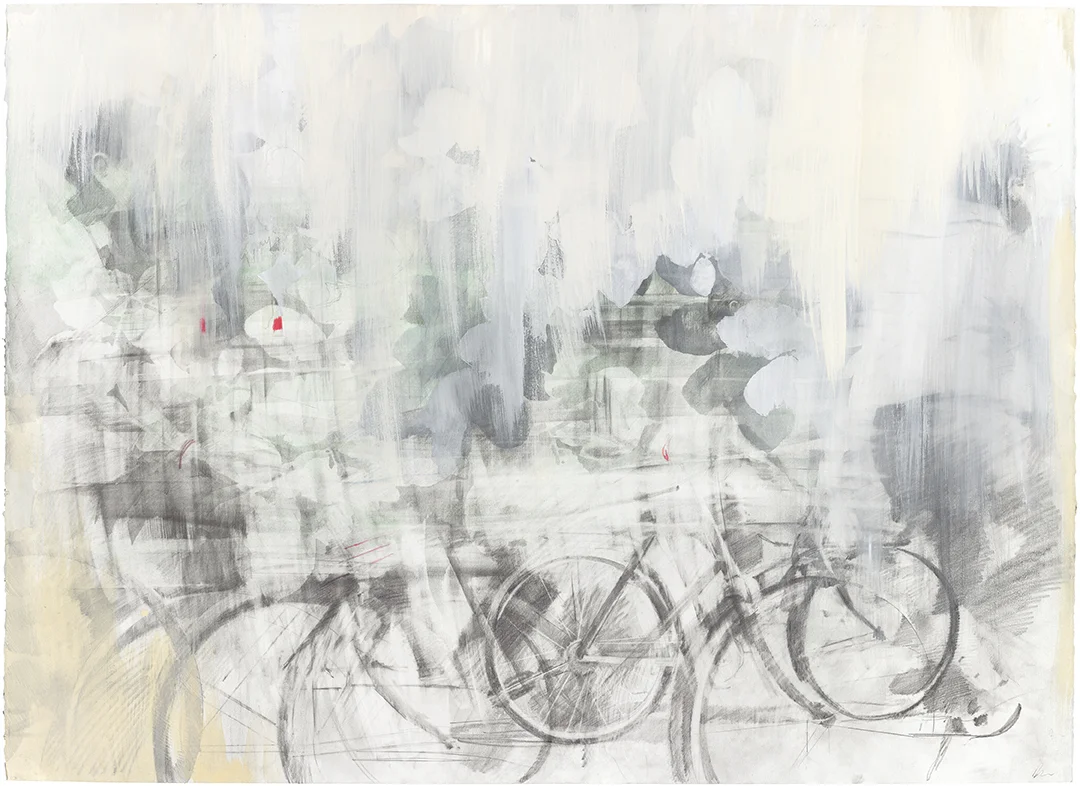 India. 2019, graphite, gouache, colored pencil on paper, 22 x 30 inches