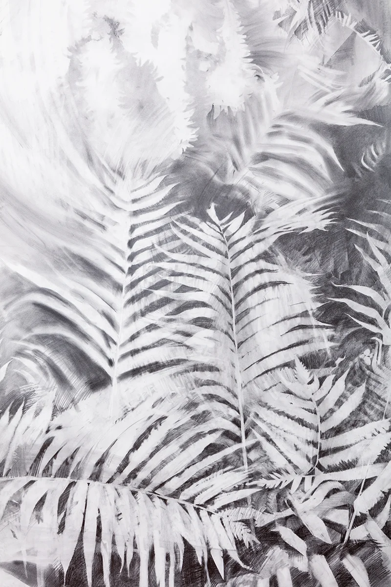 Triptych (detail 4). 2019, graphite and pigment on paper, 8.6 x 13.5 feet