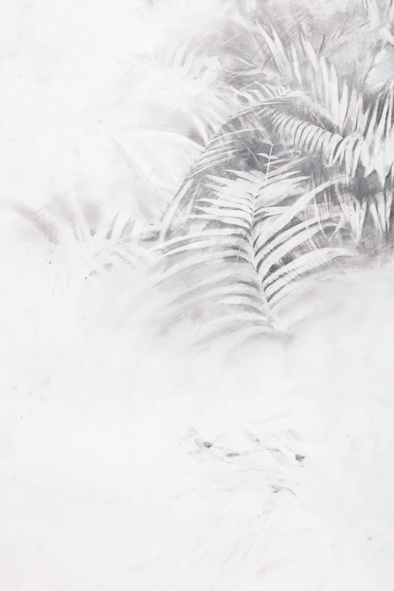 Triptych (detail 5). 2019, graphite and pigment on paper, 8.6 x 13.5 feet