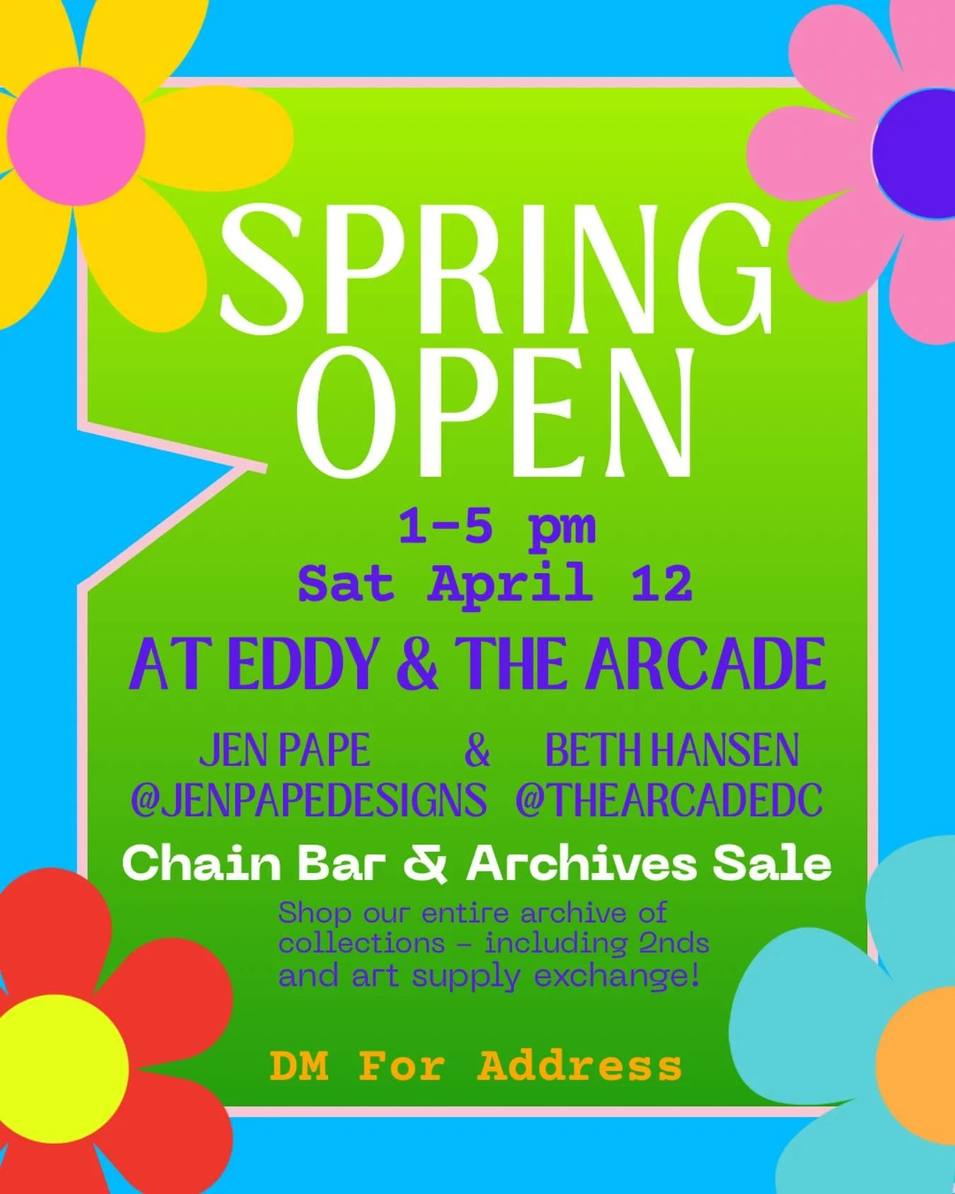 Hey there! With the emergence of spring, I&rsquo;m starting to emerge from my winter studio cocoon and working on reorganizing the studio to make way for new work! 

With that in mind, Jen (@jenpapedesigns ) and I are having a little open studio on S