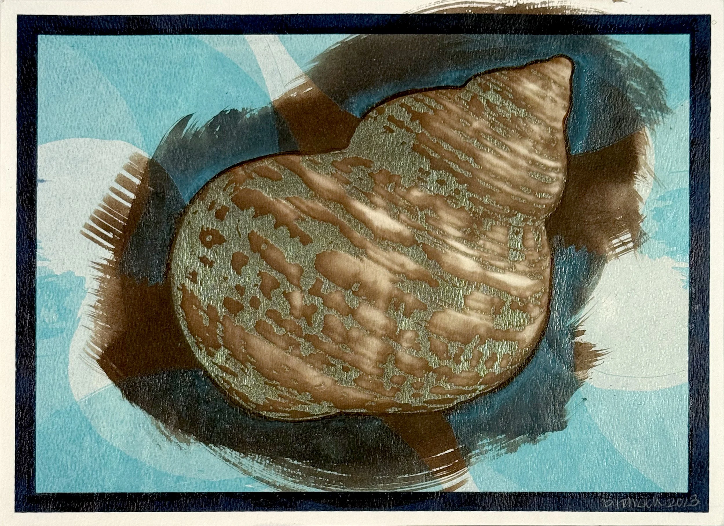 Untitled (2023)
Vandyke and screen print with mica powder
9"x12"
1/1