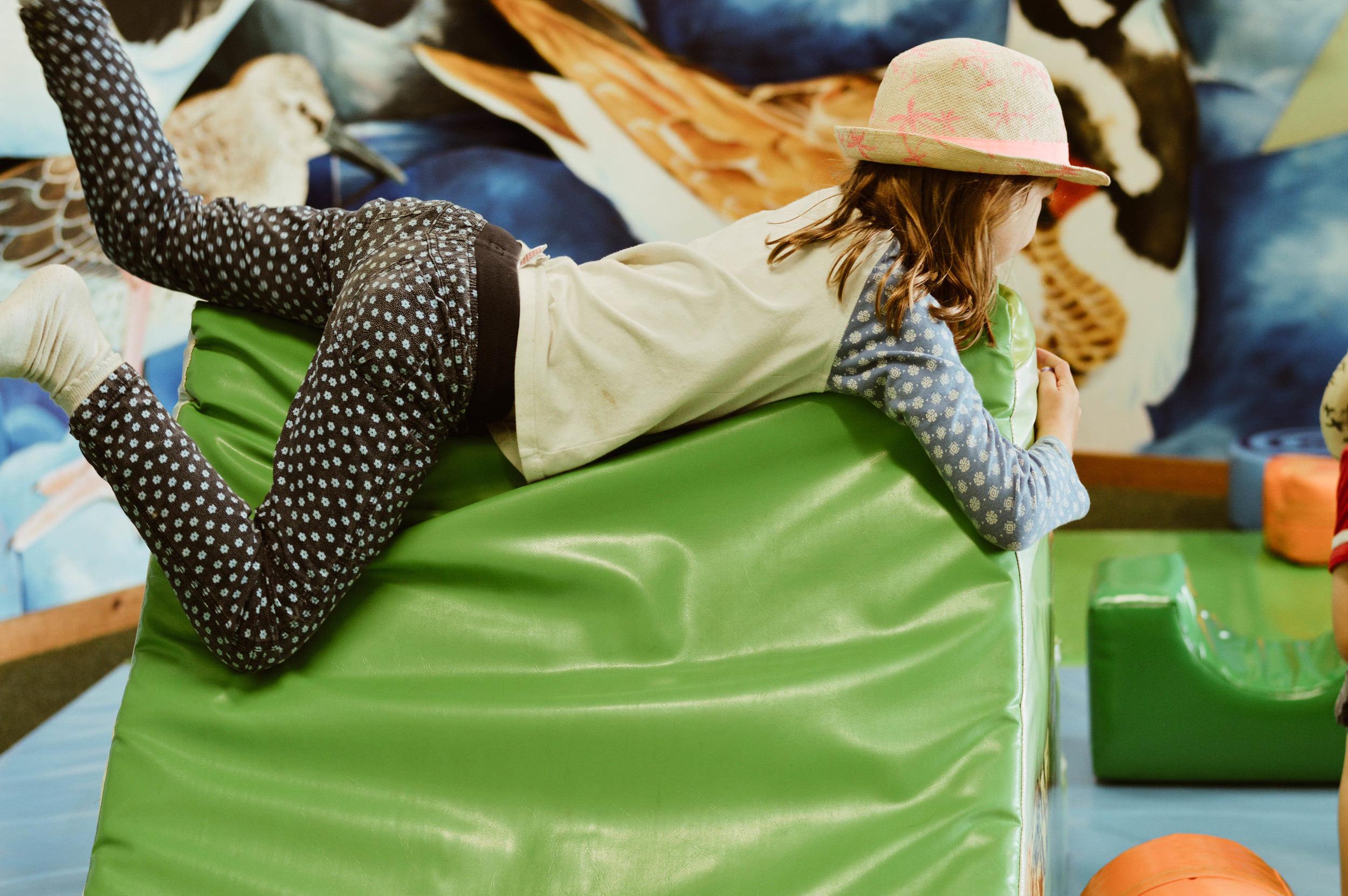 Enjoying the soft play.