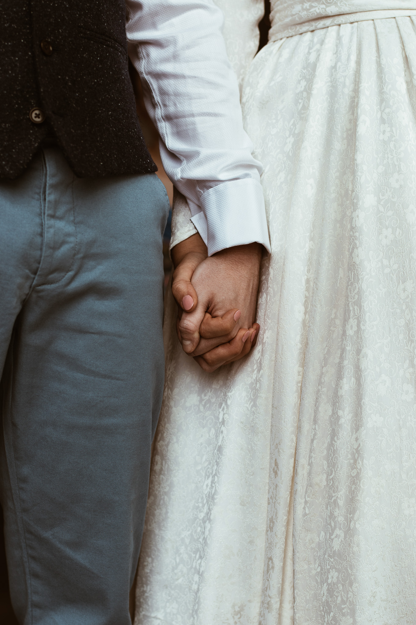 Holding Hands. Wedding Photography. Swansea, South Wales.