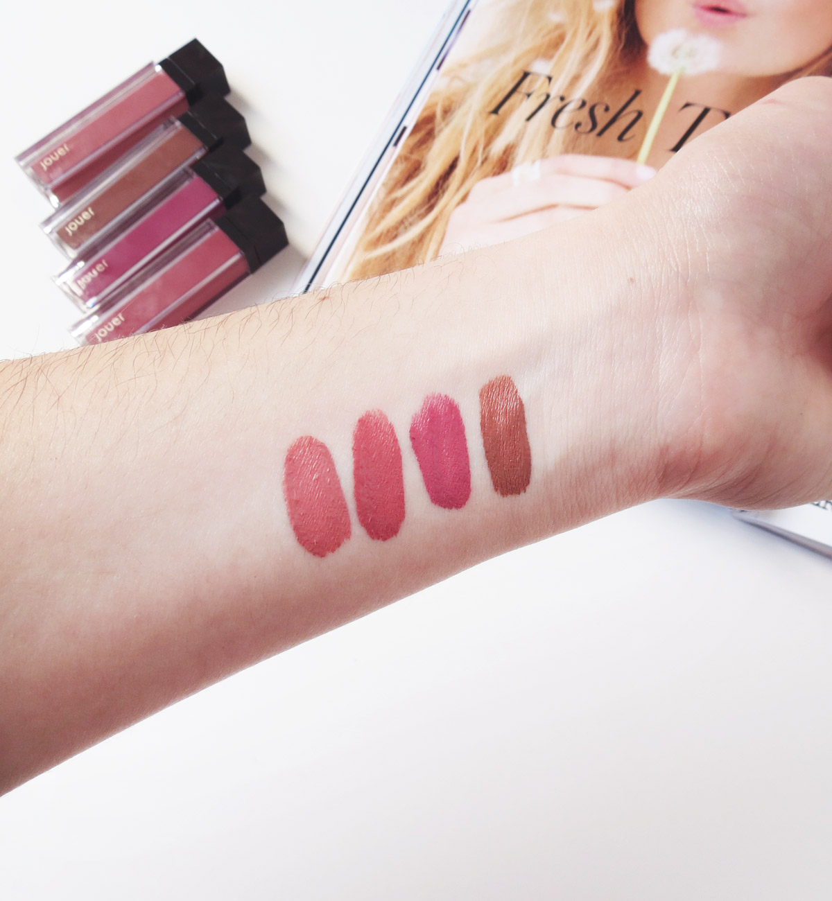 L to R: Lychee, Petale de Rose, Cassis, Noisette