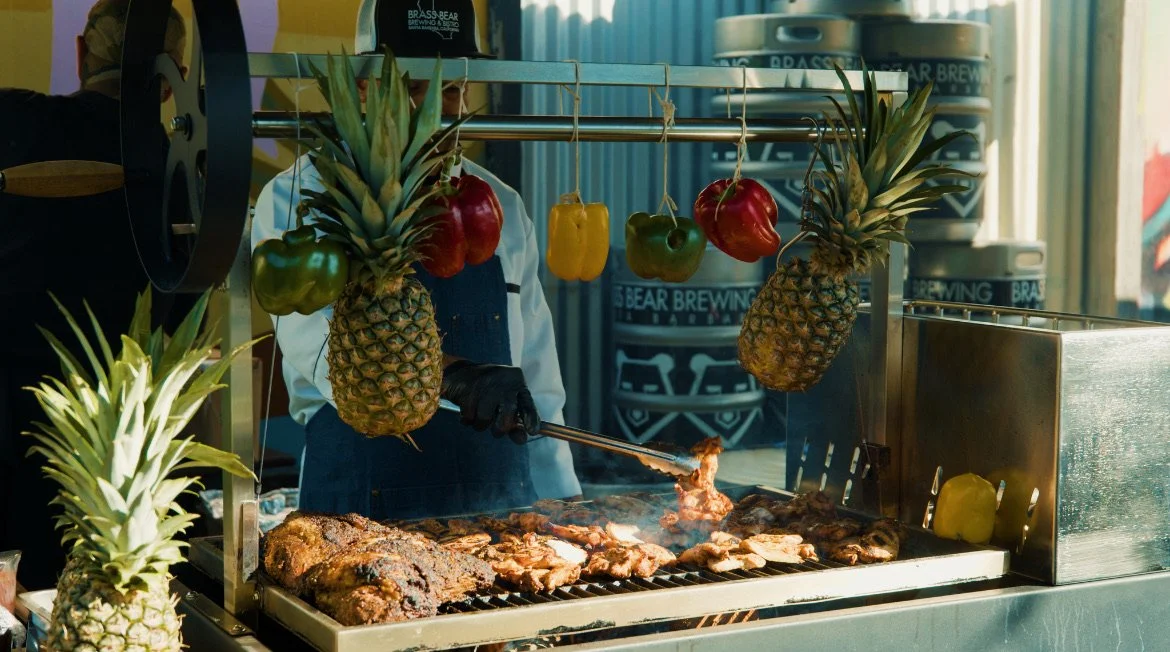 Live-fire catering on Santa Maria grill in Santa Barbara