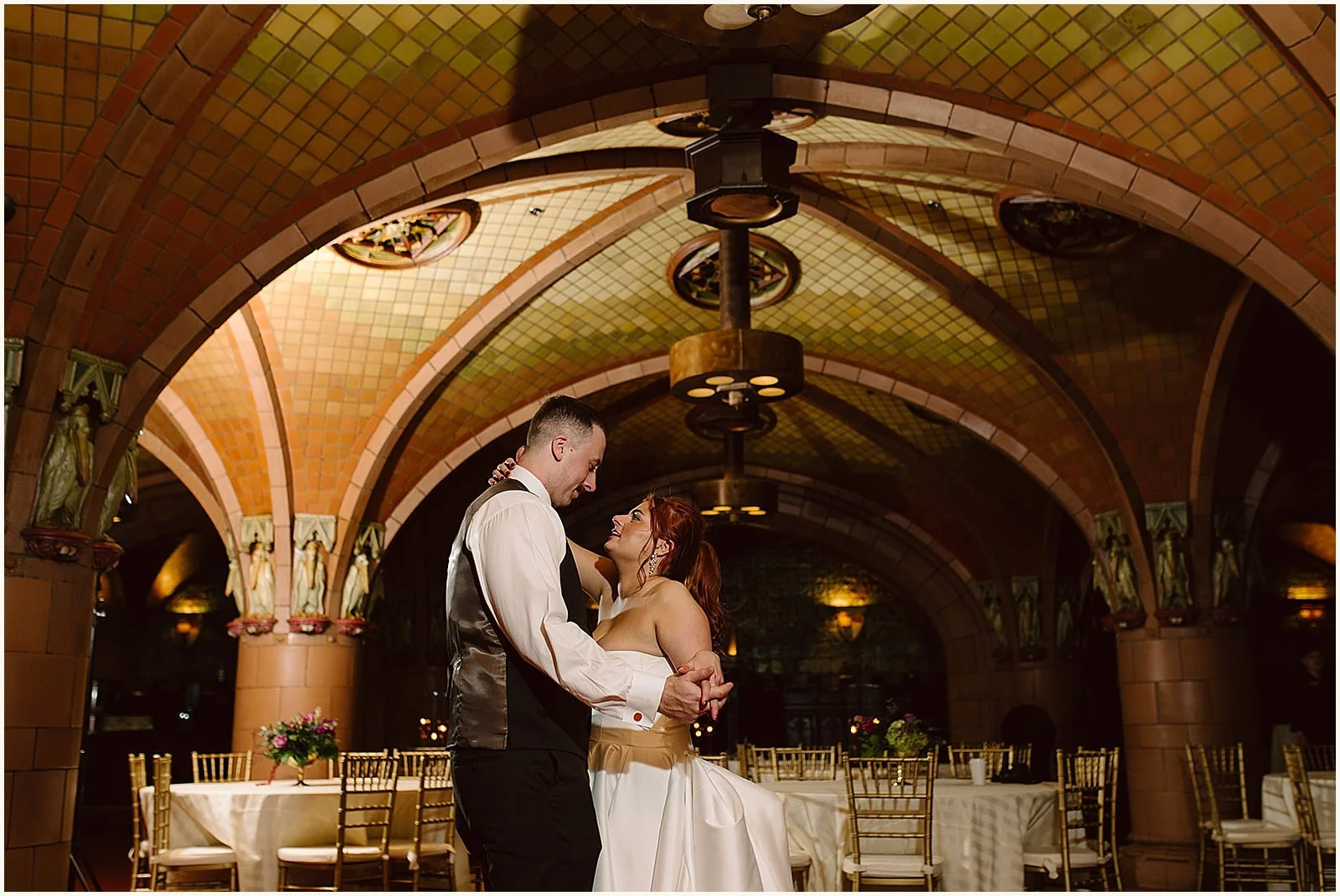 A bride and groom share a private last dance at a Seelbach Hotel wedding.