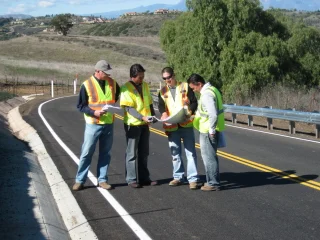 Photo taken by Engineering Manager Tom Pizza. From Left: Construction Manager Chris Gabriel, Project Manager Dan Lazo, Inspector Fernado Perez, Design Engineer Tristan Santos