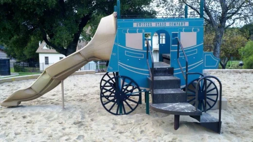 Stagecoach themed play area at Stagecoach Inn Park adjacent to the Museum.