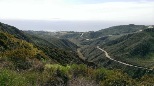 Views towards PCH and Malibu Canyon Road from first of two overlooks.