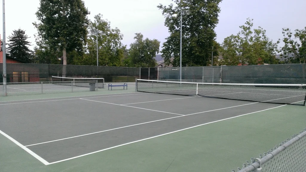 Tennis courts at Borchard Park in Newbury Park are nicely maintained.