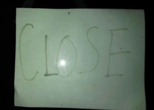Sign on the door of Mandarin Buffet indicates the eatery is close(d).