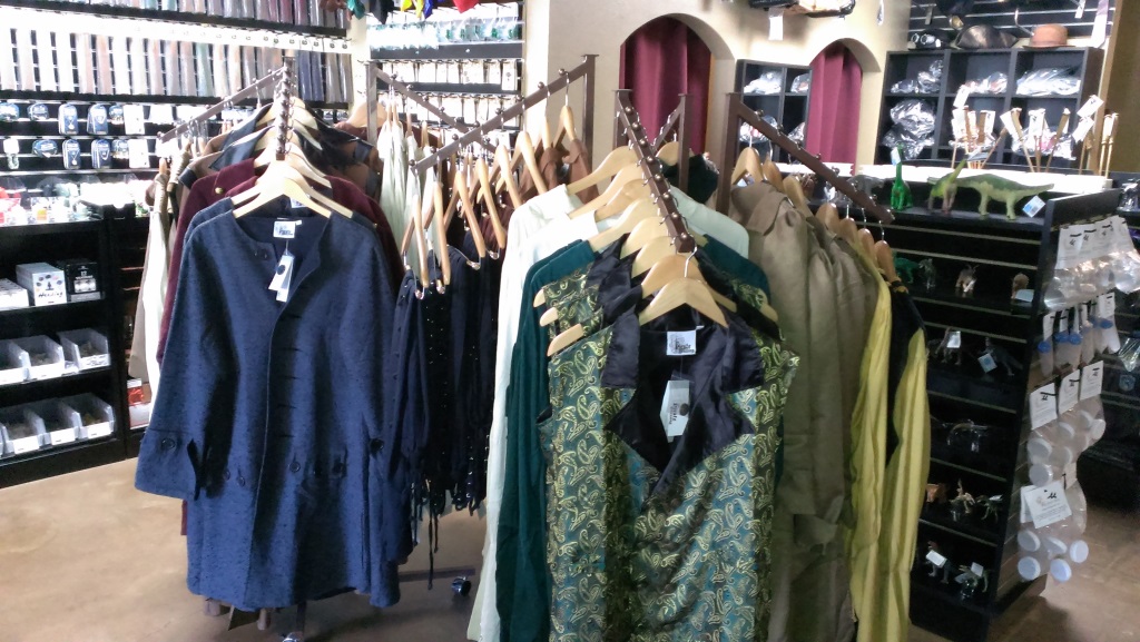 Renaissance Fair and Steampunk garb available for purchase at Explorers' Emporium